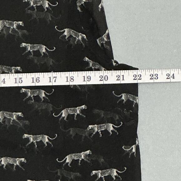 Lane Bryant Women Top Plus 14 Black Sheer Cheetah Leopard Classic Retro Office - Picture 9 of 15